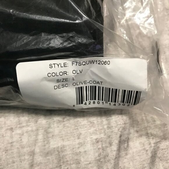 FEW MODA Bomber JACKET Ruffle Olive Green New with tags size Large #104 - Picture 11 of 13